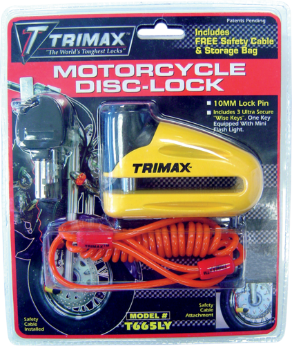 Candado de Disco c/llave con linterna (pin 10mm.) - Trimax