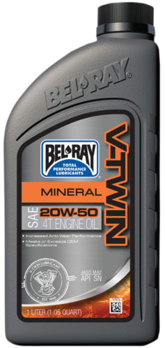 Aceite Mineral 20W.50 para Motor (1 litro) - Modelos H-D - Bel-Ray