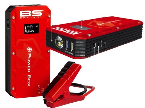Arrancador/Cargador de Bateria & USB Dispositivos (c/linterna) - BS Battery